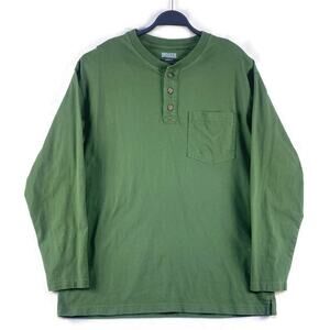Duluth Trading Company Pullover Longtail Shirt Men's Sz Large Long Sleeve Green